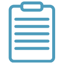 blue outline of a clipboard