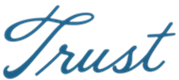 Image of the word Trust in a stylized text.