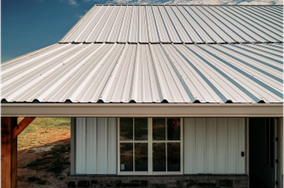 A house with a metal roof