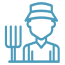Icon of a farmer and a pitchfork.