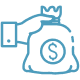 Icon of a person holding a money bag.