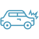 Icon of a car getting in a crash.