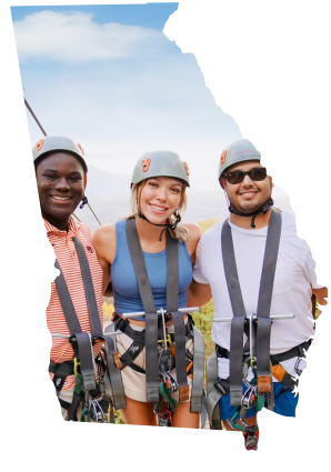 Georgia outline with an Alfa agent at an event.