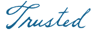 The word "Trusted" in cursive.
