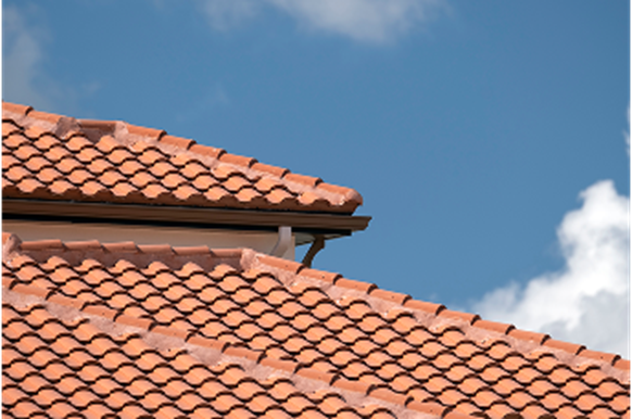 A roof with tile materials