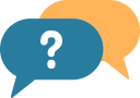 Question bubbles icon.