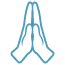 Icon of hands together praying.