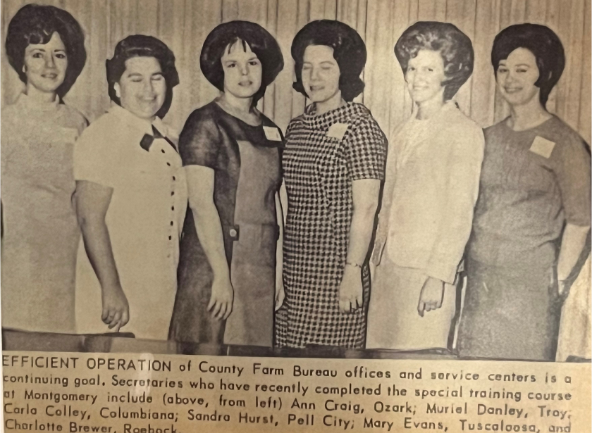 Mary K Lary (5th from the left) in the Tuscaloosa newspaper in 1968.