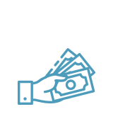 Hand full of cash icon