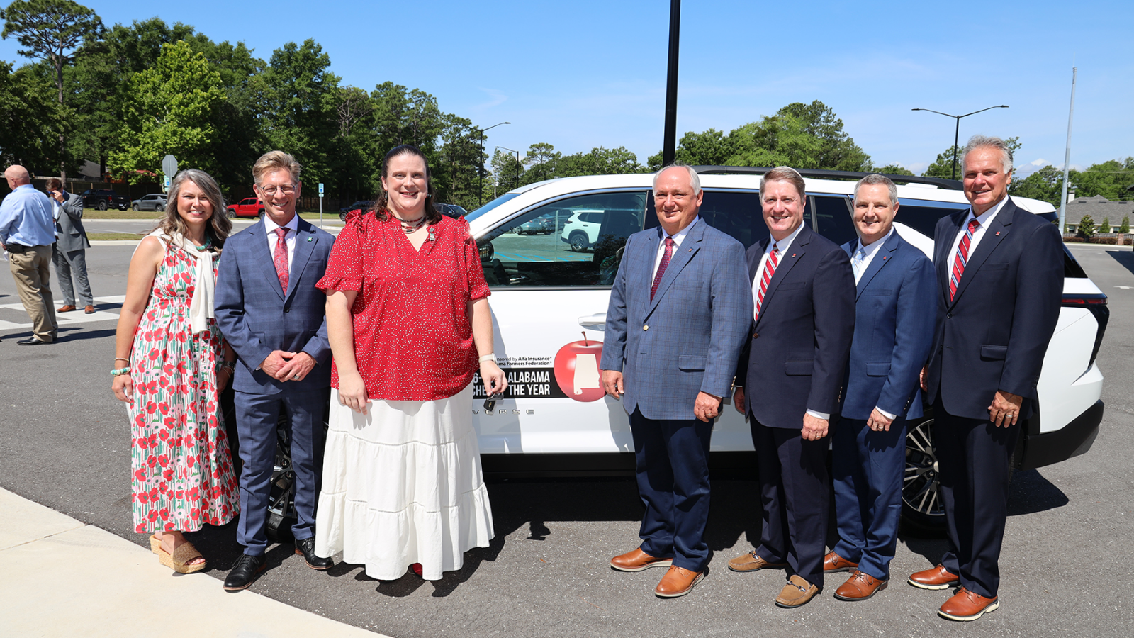 Alfa Insurance presents new vehicle to Alabama Teacher of the Year Elizabeth Von Hofe.
