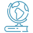 Icon of a globe on a stand.