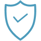Icon of a shield with a checkmark on it.