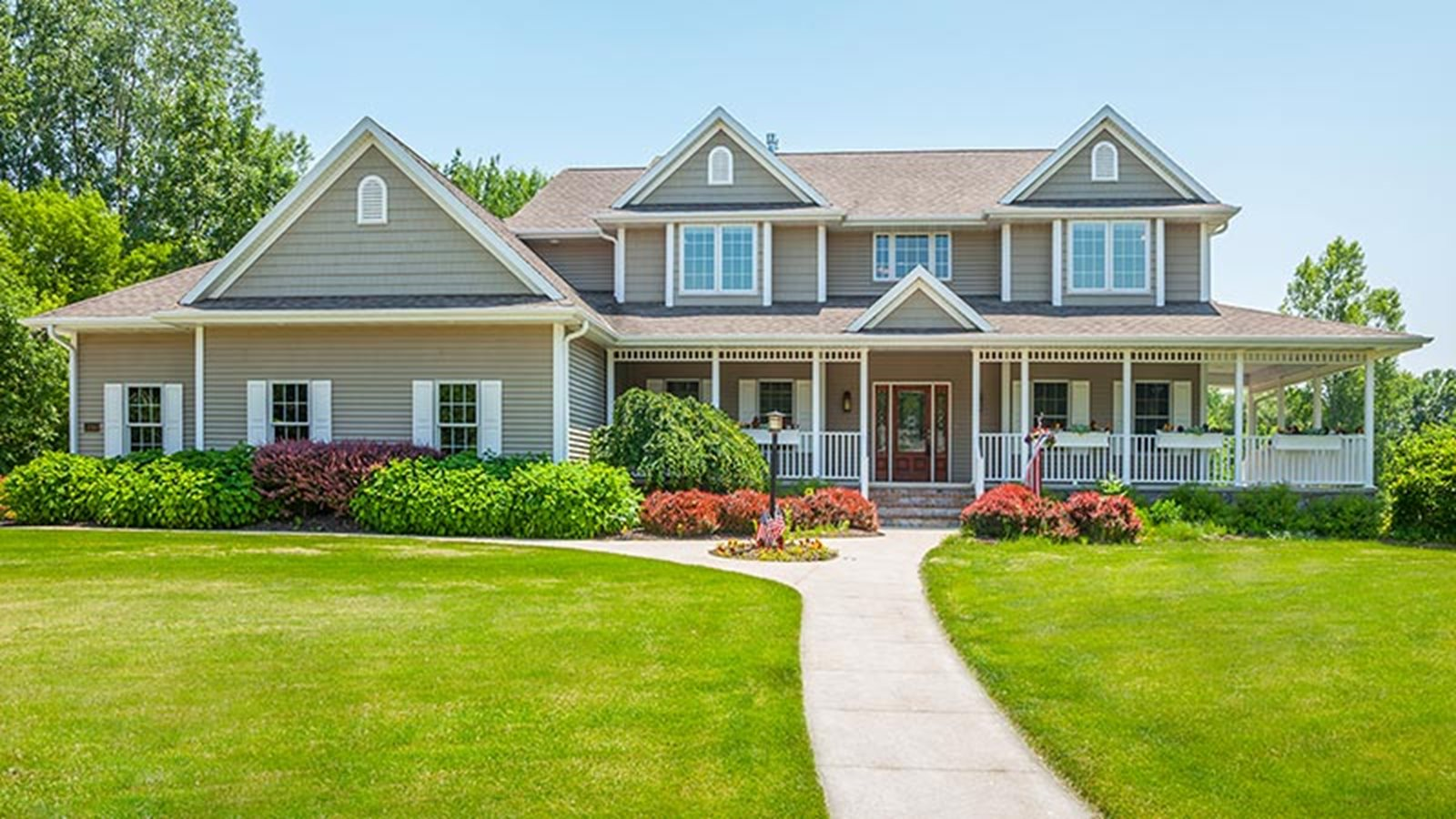 A beautiful, two-story suburban home.