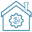 Icon of a house with a gear inside of it.