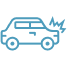 Icon of a car getting in a crash.