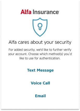 Alfa Insurance MFA options.