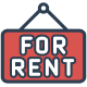 Icon of a for rent sign.