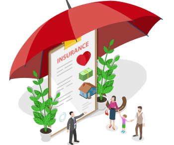 illustration of insurance policy under an umbrella