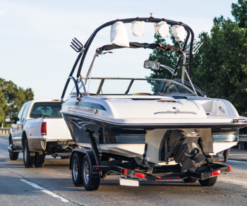 truck pulling boat