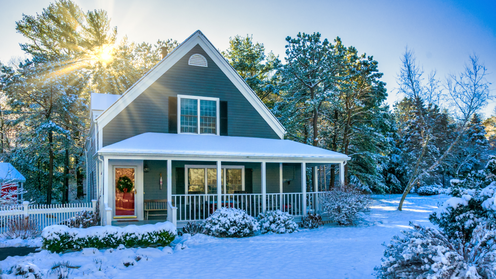 A picture of a home in winter conditions.