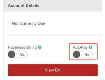 Alfa Insurance AutoPay toggle highlighted by a red box.