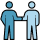 Two people shaking hands icon.