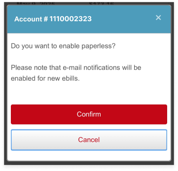 Alfa Insurance paperless billing enrollment confirmation.